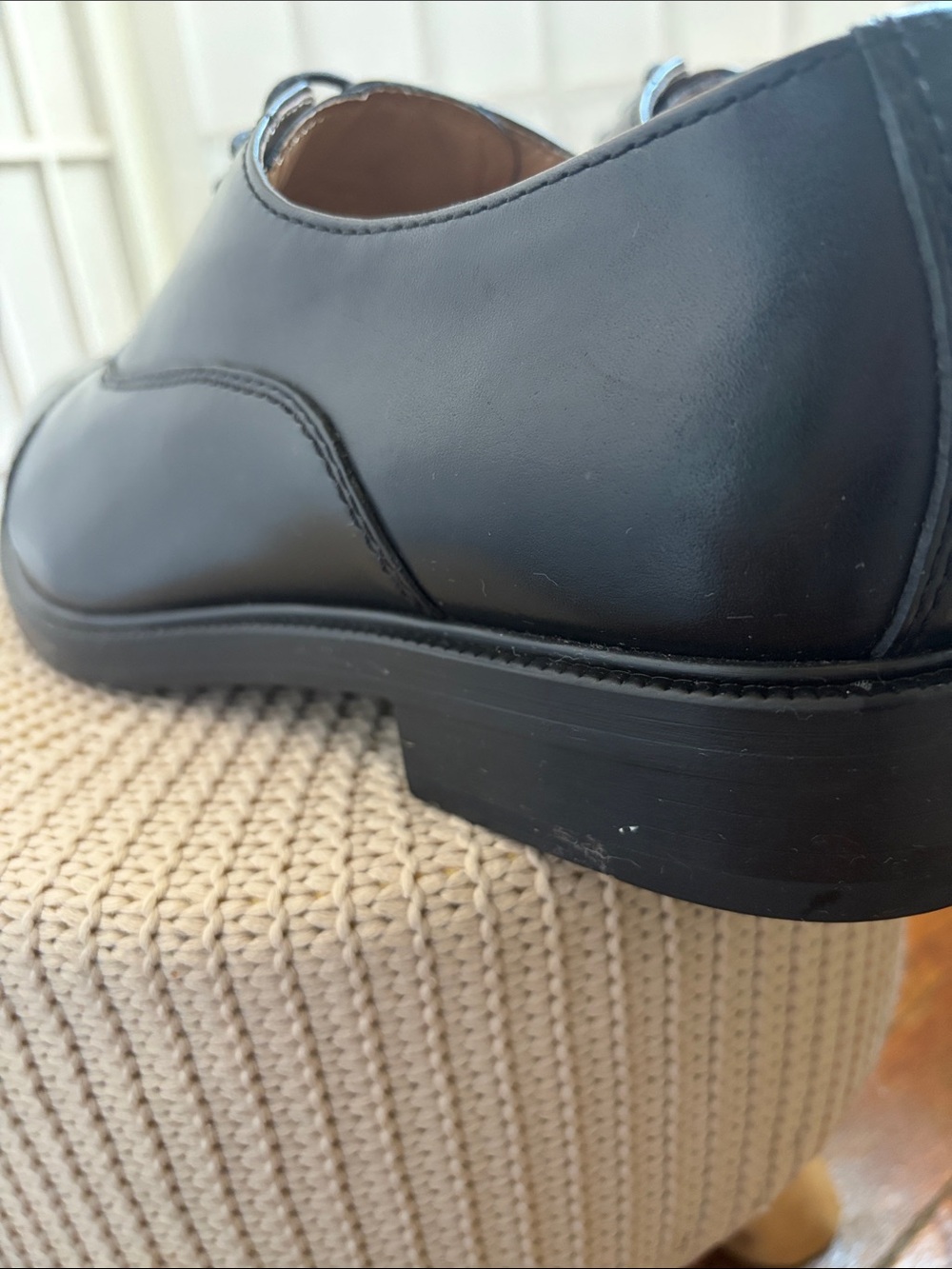 Zara Black Cap-Toe Derby Shoes for Men - Picture 7 of 8